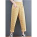 Yellow Plaid High Waist Loose Harem Pants Spring