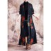 Fashion plus size maxi coat fall trench coats red prints  overcoat