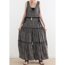 Summer Casual Multi-Layer V-neck Strap Pants With Jumpsuits