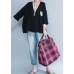 Classy v neck cotton tops black prints shirts summer