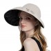 Women Polyester Cloth Casual Outdoor Bowknot Back Brim Ponytail Foldable Sunshade Bucket Hats