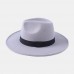 Women Solid Color Retro Temperament Flat Brim Top Hat Autumn Winter Casual Warm Felt Hat