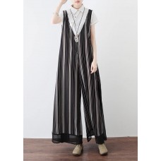 New striped women's chiffon sling wide leg jumpsuit