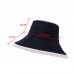 Women Polyester Cloth Casual Outdoor Double  side Back Brim Extended Foldable Sunshade Bucket Hats