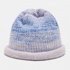 Women Mixed Color Knitted Tie  dye Gradient Color Vintage Fashion Warmth Brimless Beanie Hat