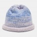 Women Mixed Color Knitted Tie  dye Gradient Color Vintage Fashion Warmth Brimless Beanie Hat