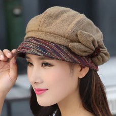 Women Berets Double Layer Thicken Outdoor Warmth Fashion Fisherman Hat Octagonal Hat