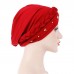 Women Cotton Multi Color Solid Casual Sunshade Rivet Decor Side Braid Baotou Hats Beanie Hats