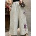 Top Quality Linen colour Pockets Linen Wide Leg Pants Summer