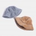 Women Bucket Hat Rabbit Fur Dome Thicken Warmth Windproof Ear Protection Hat