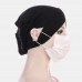 Women Beanie Hat Modal Fabric Solid Color Forehead Cross Straps Revealing Ears Breathable Turban Hat