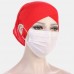 Women Beanie Hat Modal Fabric Solid Color Forehead Cross Straps Revealing Ears Breathable Turban Hat