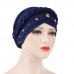 Women Cotton Multi Color Solid Casual Sunshade Rivet Decor Side Braid Baotou Hats Beanie Hats