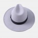 Women Solid Color Retro Temperament Flat Brim Top Hat Autumn Winter Casual Warm Felt Hat