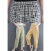 Yellow Plaid High Waist Loose Harem Pants Spring