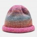 Women Mixed Color Knitted Tie  dye Gradient Color Vintage Fashion Warmth Brimless Beanie Hat