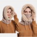 Women Outdoor Riding Hood Plush Warm Neck Protection Ear Protection Bib One  piece Cold  proof Headgear