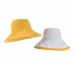 Women Polyester Cloth Casual Outdoor Double  side Back Brim Extended Foldable Sunshade Bucket Hats