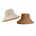 Women Polyester Cloth Casual Outdoor Double  side Back Brim Extended Foldable Sunshade Bucket Hats