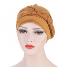 Women Cotton Multi Color Solid Casual Sunshade Side Braid Baotou Hats Beanie Hats