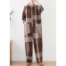 nude patchwork new plaid  loose retro ming Harem cotton pants jumpsuit