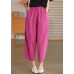 Rose Pockets Loose harem Pants elastic waist Spring