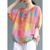 Modern linen Blouse Fashion Sweet Colored Plaid Casual Linen T-Shirt